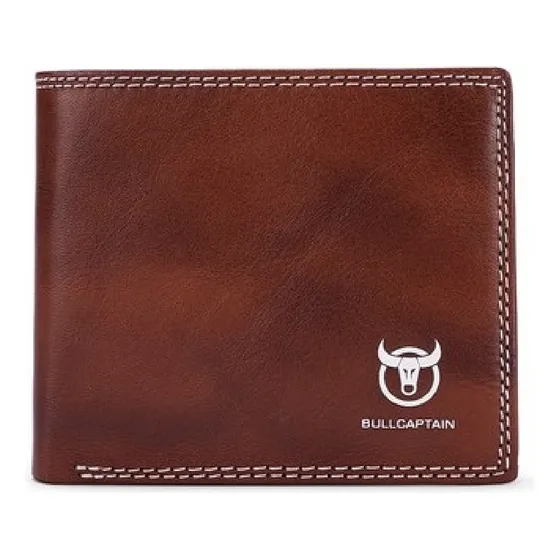 Bullcaptain - Billetera De Cuero Mate Qb-032-cf Café