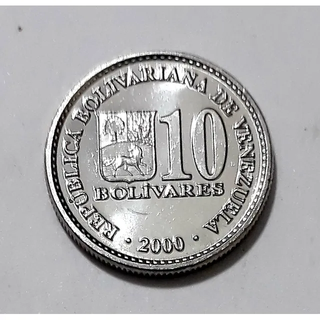 Moneda Venezolana Año 2000 - 10 Bolívares