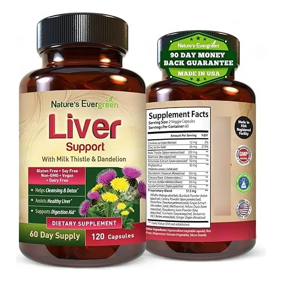 Liver Support Detox Cardo Lechozo Maríano Dandelion 120 Caps