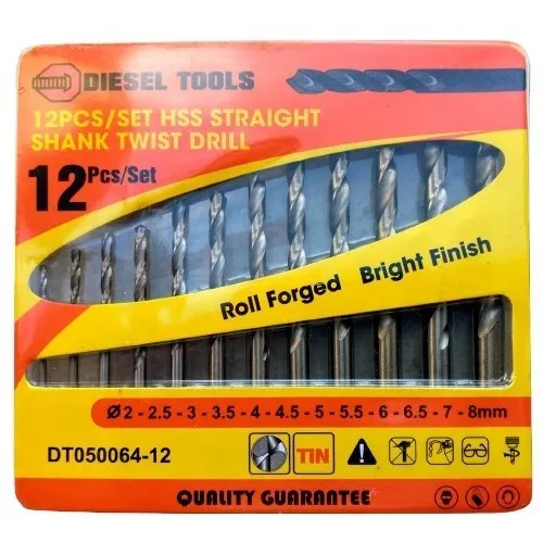 Juego Mechas Taladro Para Perforar Metal 12 Piezas Brocas 
