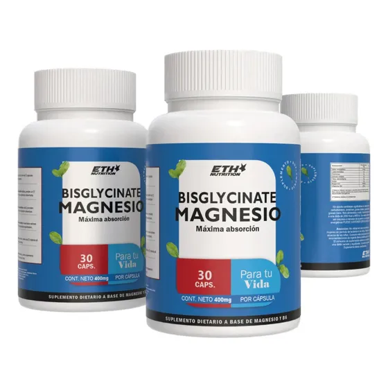 Pack X3 Bisglicinato De Magnesio Cápsulas Alta Absorción