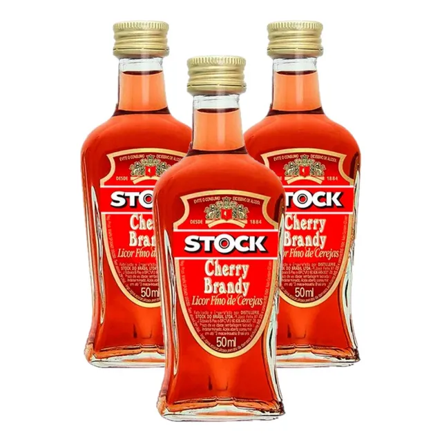 Miniatura Licor Fino De Cereja Stock Cherry Brandy 50ml 3un