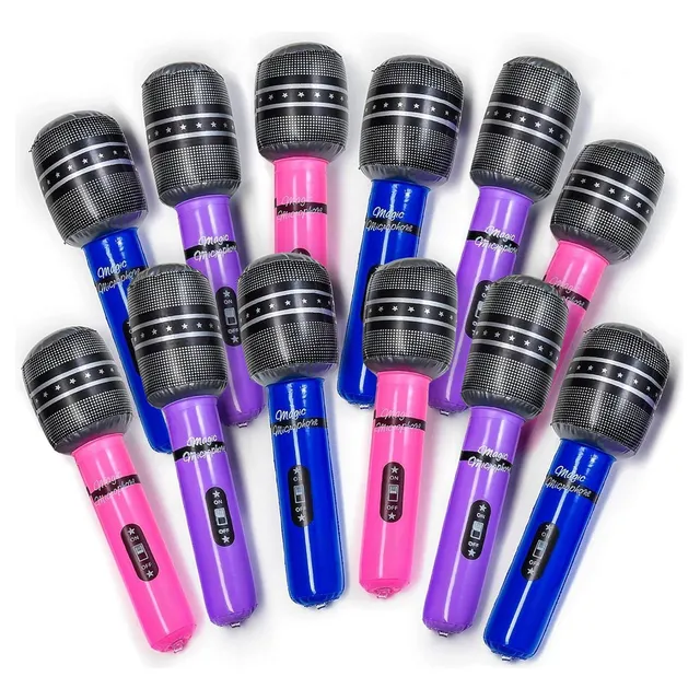 Micrófonos Inflables De 267 Cm, Pack De 12 Para Fiestas