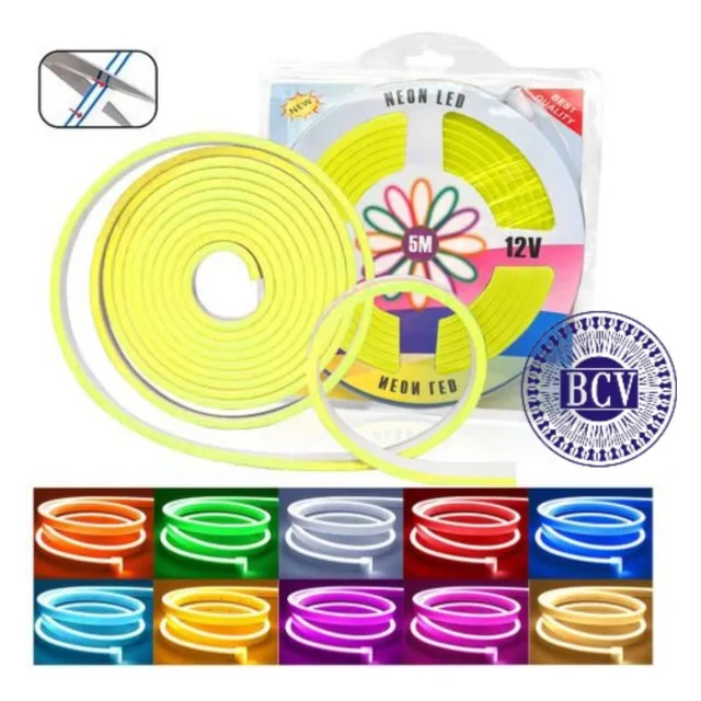 Cinta De Neon Flex 5 Metros Variedad De Colores 