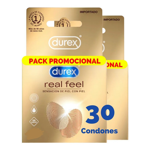 Condones Durex Real Feel Sin Latex X30 Unidades
