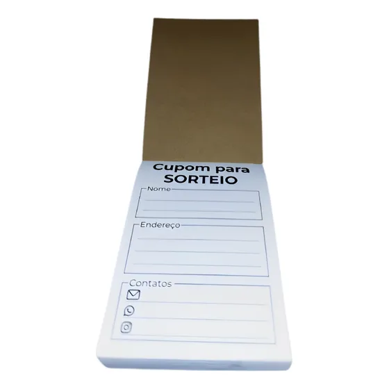 10 Blocos C/ 100 Fls Cupom De Sorteios  Ideal Para Promoções