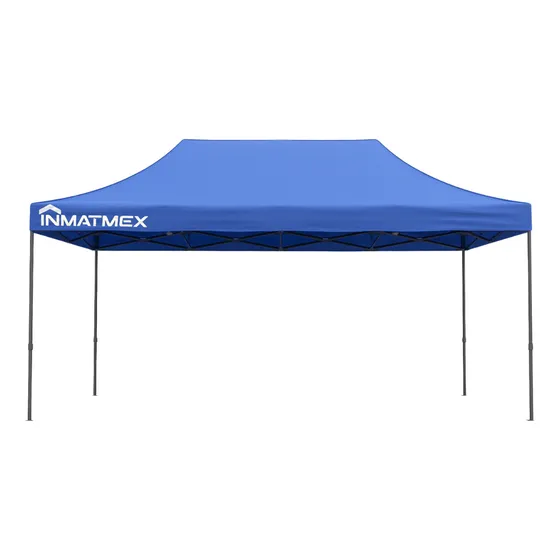 Carpa Inmatmex 3x4.5 Plegable Azul Toldo Reforzado Para Jardín Color Azul