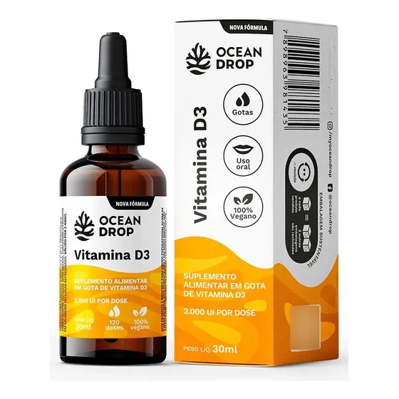 Vitamina D3 Ocean Drop - Suplemento De Vitamina D Imunidade 