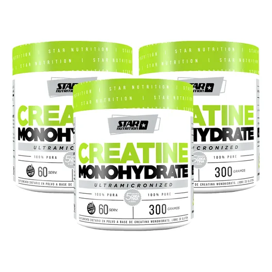 Combo Star Nutrition Creatina Monohydrate 300 G X 3 Und Sin sabor