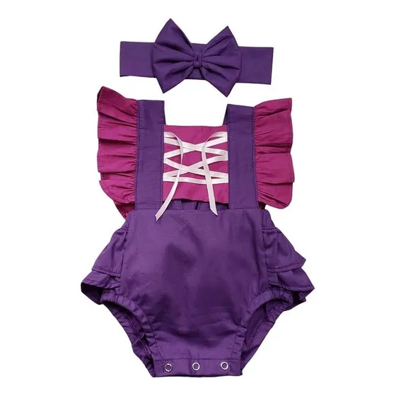 Romper Body Roupa Bebê Rapunzel Com Laço Festa Roupa Menina