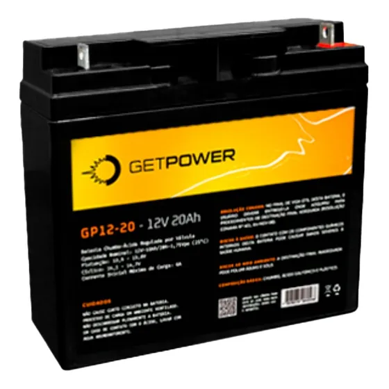 Bat Estacionária Vrla/agm 12v 20ah Gp12-20 Getpower