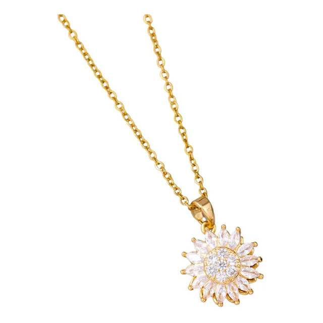 Collar Girasol Giratorio Antiestrés Mujer Lujo Caja Regalo