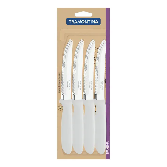 Juego De Cuchillos Para Asado Tramontina Ipanema X 12 Blanco