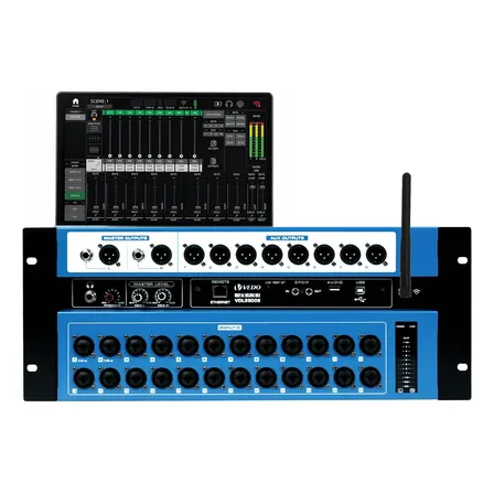 Vedo Mesa De Som Mixagem Digital 24 Canais Wifi Lan Bt Rack 127/220v
