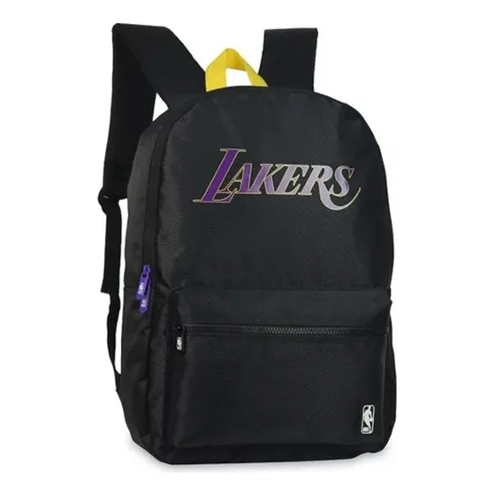 Mochila Nba Lakers Negra Reforzada Urbana Diaria Basquet Color Negro