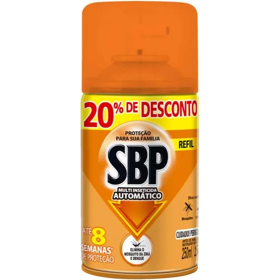 Multi-Inseticida Automático SBP Frasco 250ml Refil Grátis 20% de Desconto