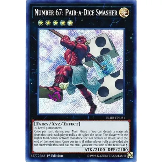 Número 67 Aplastador Par-de-dados Secret Raro Yugioh