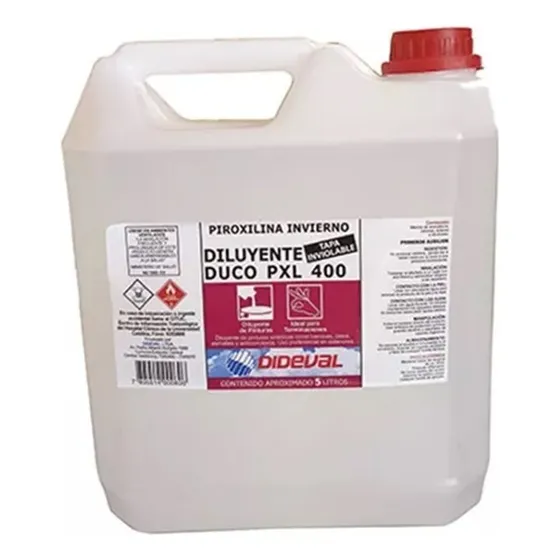 Bidón 5 Litros Duco Pxl 400 Invierno Diluyente Dideval Cerdas Transparente