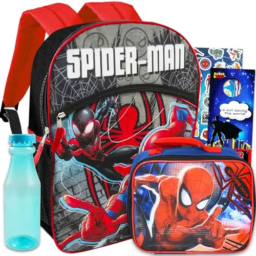 Mochila De Araña De Maravilla Con Caja De Almuerzo  5 Jh46e