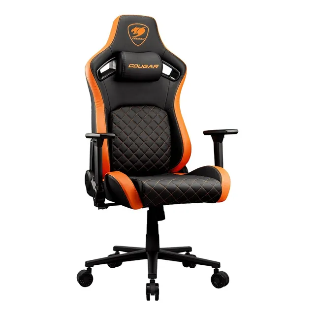Silla Gamer Escritorio Cougar Defensor Black/orange Color Naranja Material del tapizado Cuero sintético