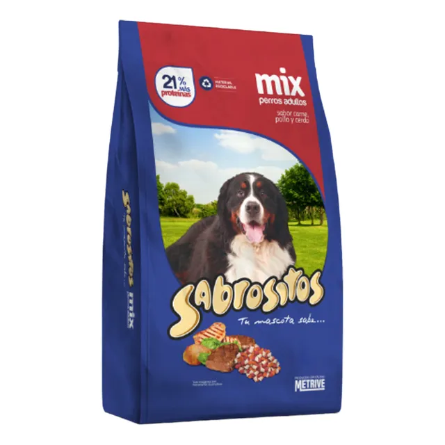 Sabrositos Mix Carnes Perro Adulto 18kg + 2kg + Obsequio.