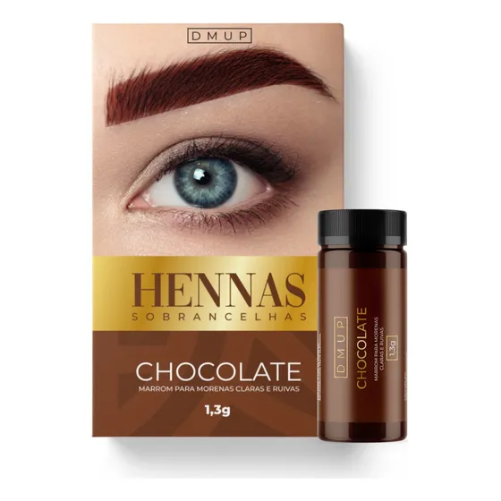 Henna Híbrida Para Sobrancelhas Muito Rápida Dermo Makeup Cor Chocolate - Marrom