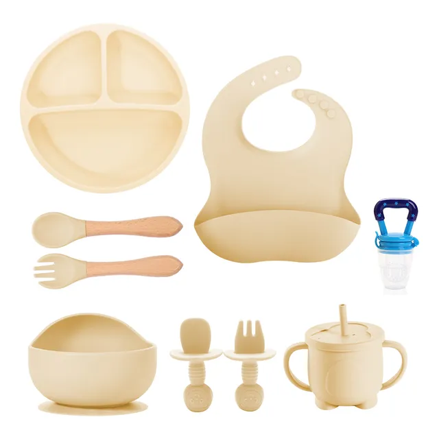 Set De Alimentación Silicona Dividida Con Ventosa Bebés 6pcs