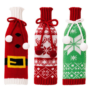 Yc 3 Fundas Navideñas Para Botellas De Vino, Decoración, Yc 3 Fundas Navideñas Para Botellas De Vino, Decoración,