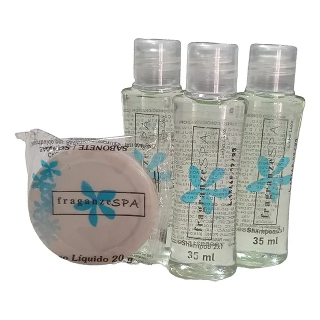 Kit Sabonete Redondo 20 G + Shampoo 2em1  Frasco Para Hotel