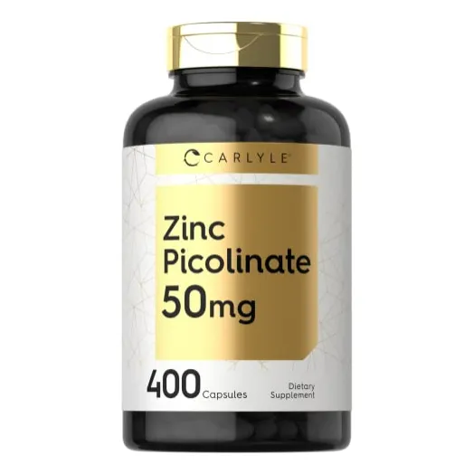 Suplemento de picolinato de zinc Carlyle 50 mg 400 cápsulas
