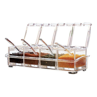 Set 4 Especieros Salsera Organizador Acrilico Cocina Set 4 Especieros Salsera Organizador Acrilico Cocina