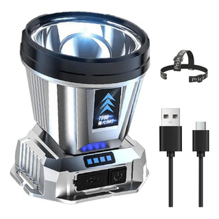 Linterna Frontal Recargable Faro Led Potente Luz Frontal Aju Linterna Frontal Recargable Faro Led Potente Luz Frontal Aju