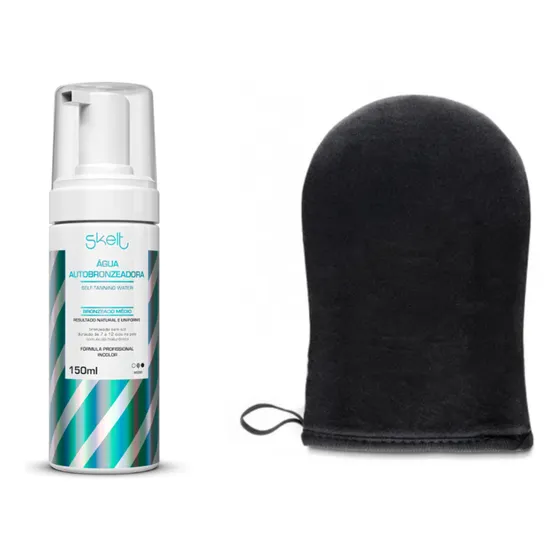 Kit Skelt Agua Autobronzeador + Luva Bronzeado Duradorado