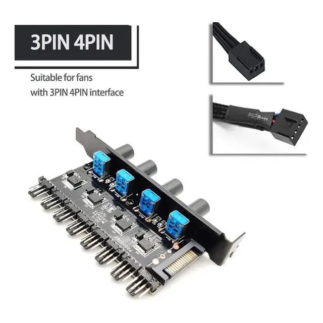 Concentrador De Ventilador De 12v 8 Canales 4 Pines Sata Jwk