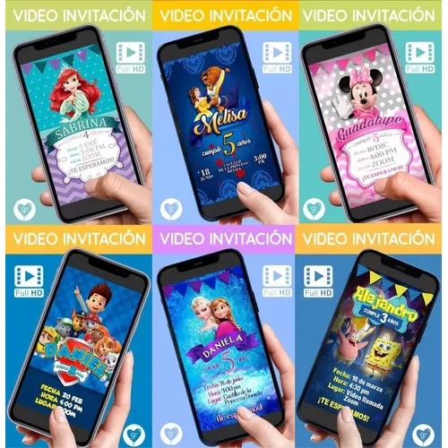 150 Invitaciones Video Virtuales Editables Baby Shark Mickey