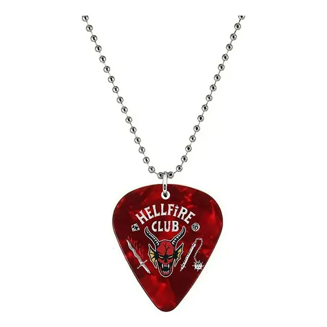 Collar Pajuela Púa De Guitarra Hellfire Club Stranger Things