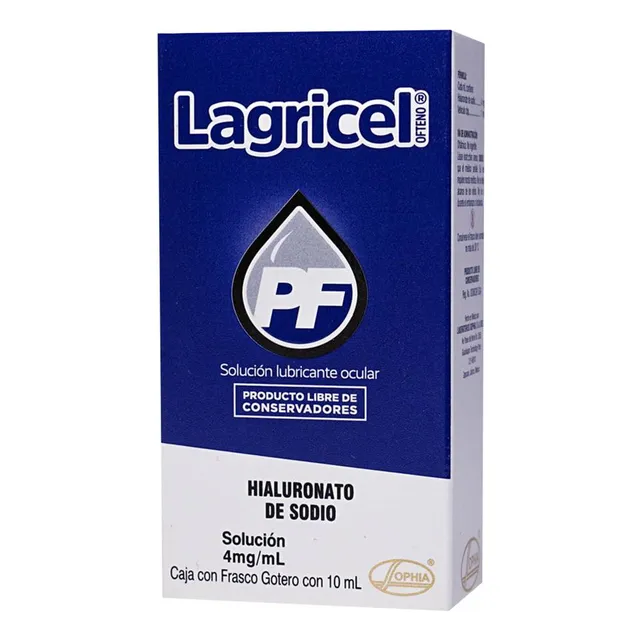 Lagricel PF Lubricante Ocular Solucion 4 Mg C/10 Ml - Laboratorios sophia, s.a. de c.v.