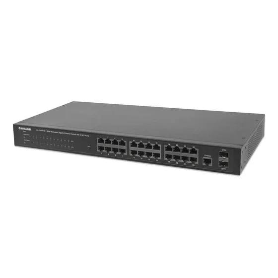 Switch Web Gbit Intellinet 560559 De 24 Pts Poe+ Y 2 Pts Sfp