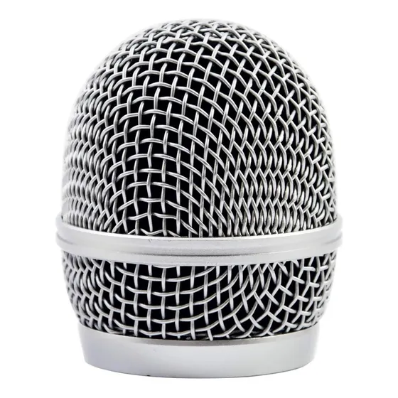 Globo Prata Grande P/ Reposição Microfone Rosca 36,5mm Gl4