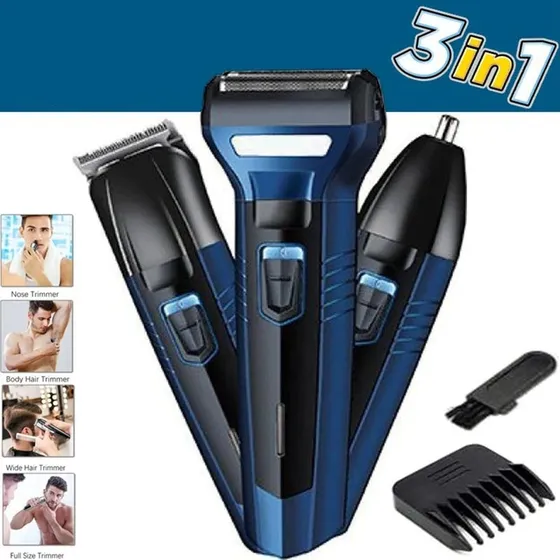 Máquina De Afeitar Cabello Barba Nariz Oreja Recargable 