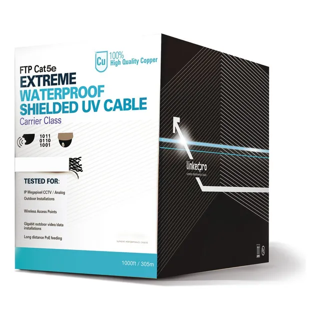 Bobina Utp Cat 5e Cable 305 Mts 100% Cobre Intemperie Blanco