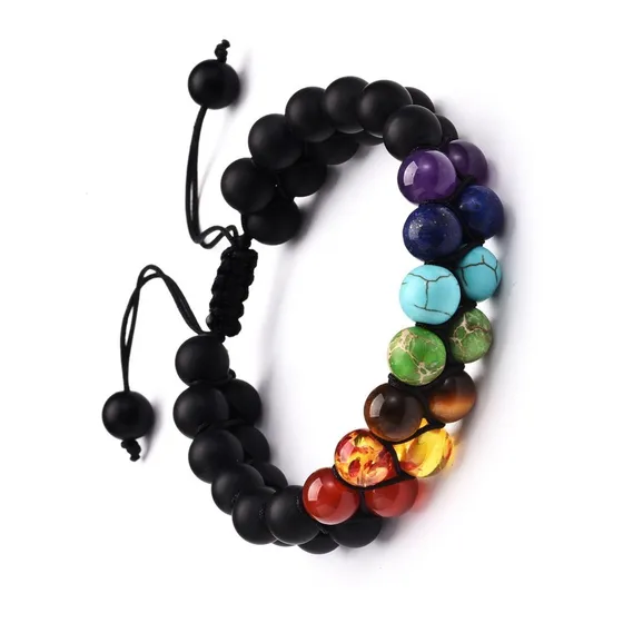  Linda Pulsera Amuleto B025 Piedras  Ágata Siete 7 Chakras