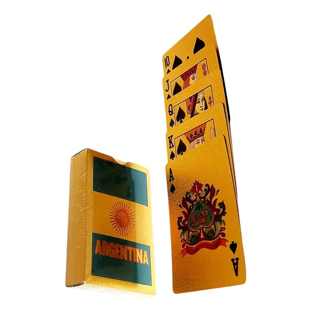Mazo De Cartas Poker Foil Dorado Diseño Exclusivo