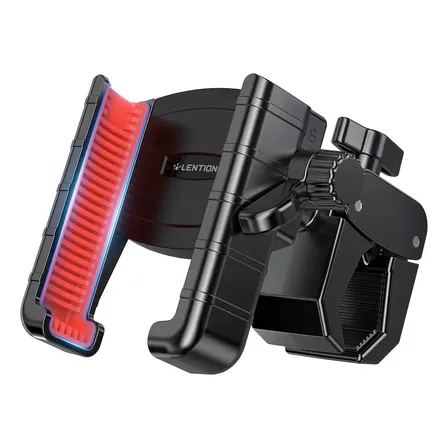 Suporte Celular Moto Bike Guidão Com Trava Alumínio Antivibração Ajustável 360° Não Bloqueia A Câmera Para Scooter Elétrico E Patinete Preto