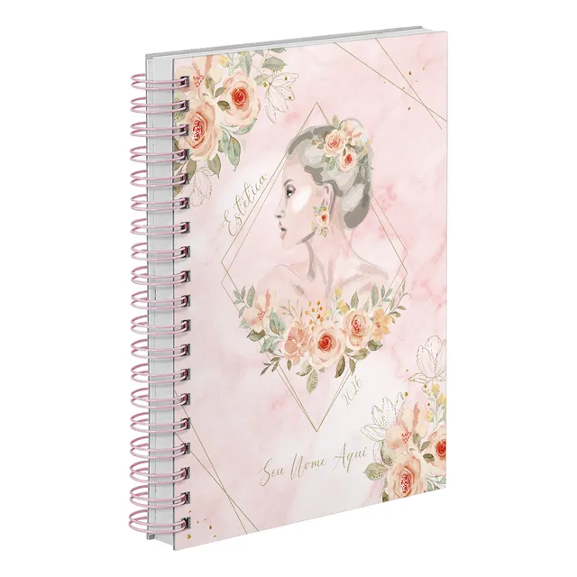 Agenda De Serviços 2026 Personalizada Estética Floral Rosa