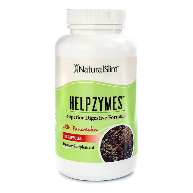Pote Helpzymes Enzimas Digestivas Natural Slim 100 caps Sabor Natural