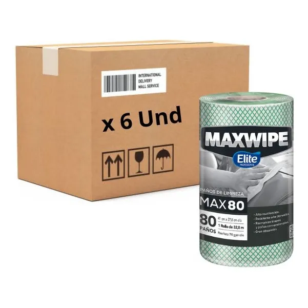Paðo Maxwipe Max70 Azul Elite Pq 6 Rollos X 88 Paðos