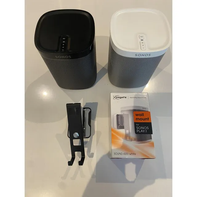 Pack De 2 Bocinas Sonos Play 1 Wifi Con Soporte De Pared