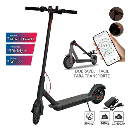 profissional Patinete infantil Elétrico Adulto,potência Robusta 500w Até 140kg Dobrável E Autonomia De Até 35km. Patinete Eletrico Dobrável Que Suporta Controle Via Aplicativo Bluetooth