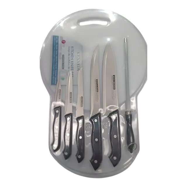 Set De Cuchillos Con Tabla De Cortar 7 Piezas